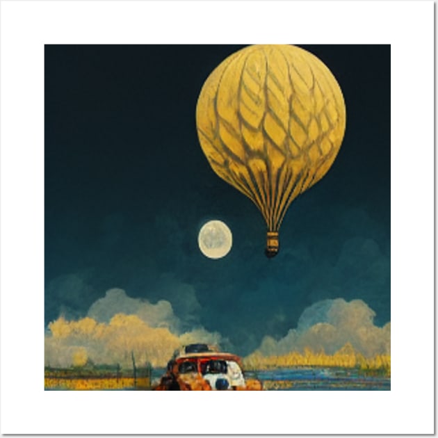 Balloon And Car Wall Art by Garkbit's